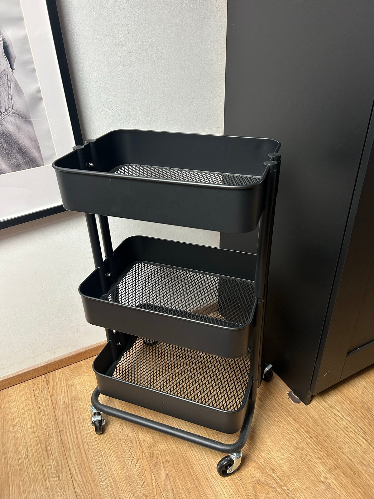 IKEA RÅSKOG Trolley - Zwart, Zo goed als nieuw, Ophalen, Zwart, Zo goed als nieuw, Metaal