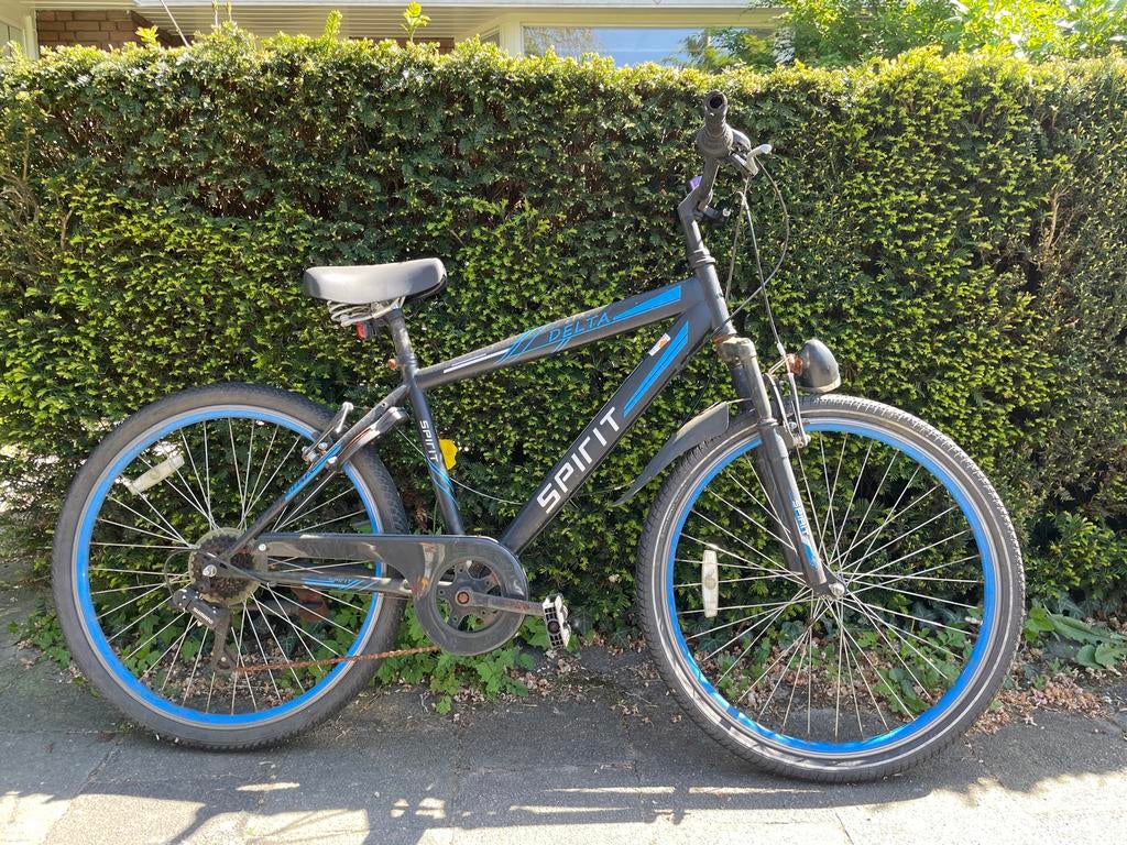 Mountainbike Spirit Delta - Zwart/Blauw - Weinig gebruikt, Gebruikt, Velgrem, Geen vering, Ophalen