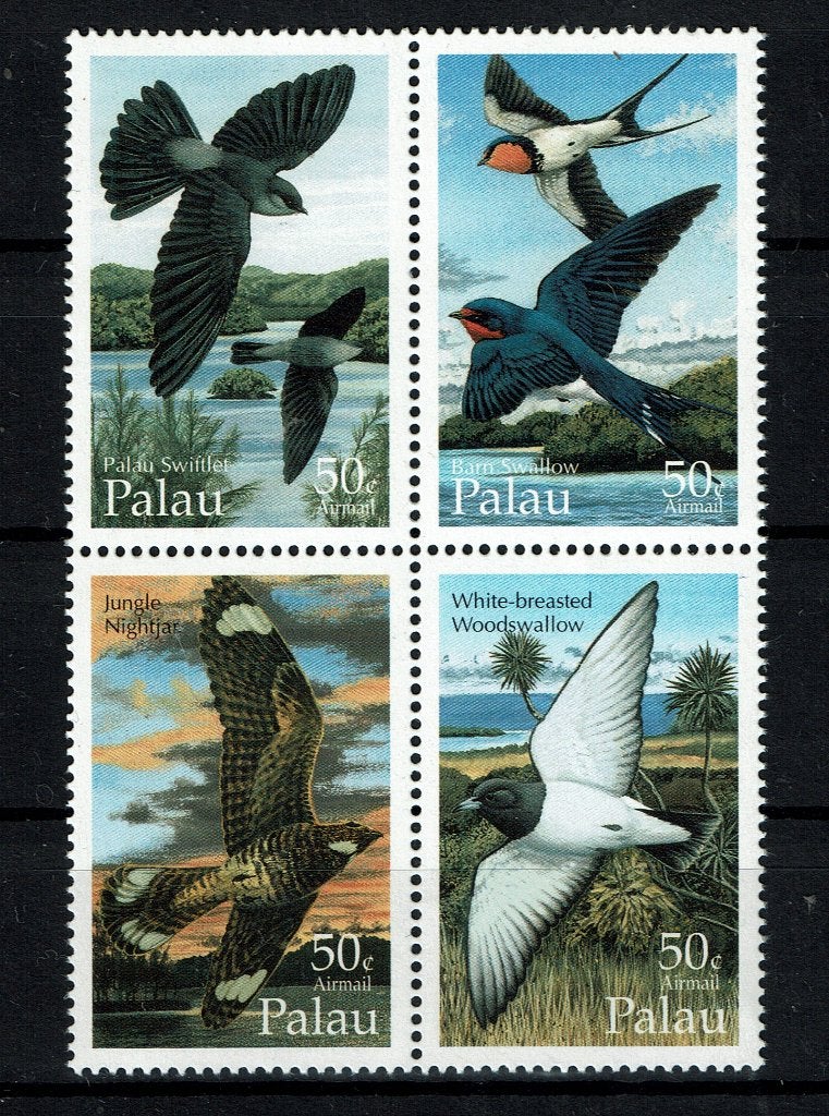 ppalau 1995 pf srie zwaluwen vogels birds, Ophalen of Verzenden, Postfris, Dier of Natuur