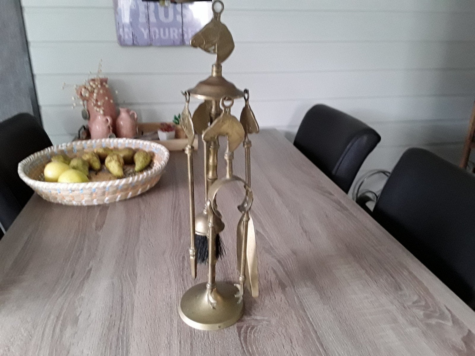 haardstel messing 50cm doe maar een bod, Huis en Inrichting, Haarden, Ophalen of Verzenden, Vrijstaande haard, Houthaard