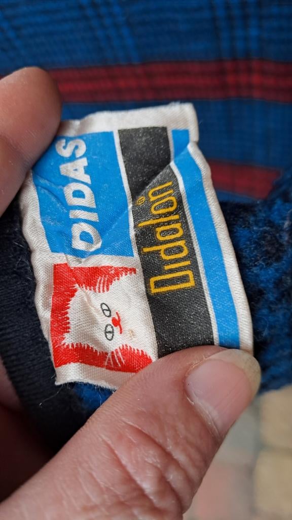 Mooie vintage Didas deken blauw rood, Gebruikt, Ophalen of Verzenden, N.v.t, N.v.t