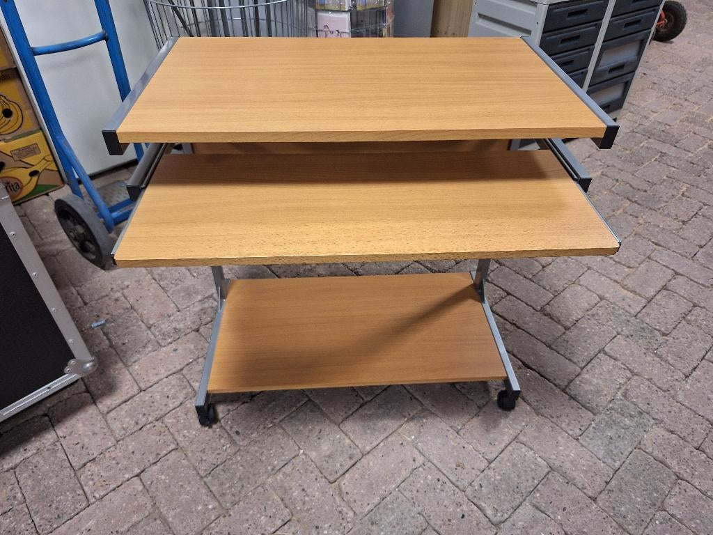 computer tafel, Ophalen, Met wielen, Gebruikt