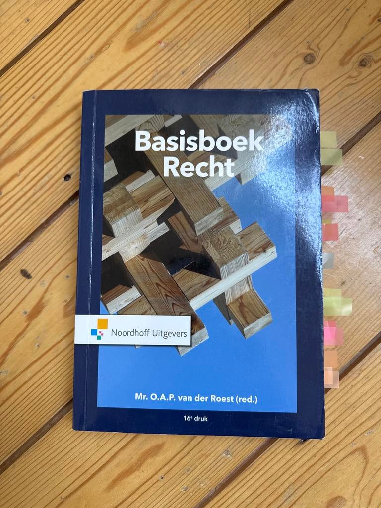 Basisboek Recht - 16e druk - Mr. O.A.P. van der Roest, Ophalen of Verzenden, Gamma, Gelezen, HBO