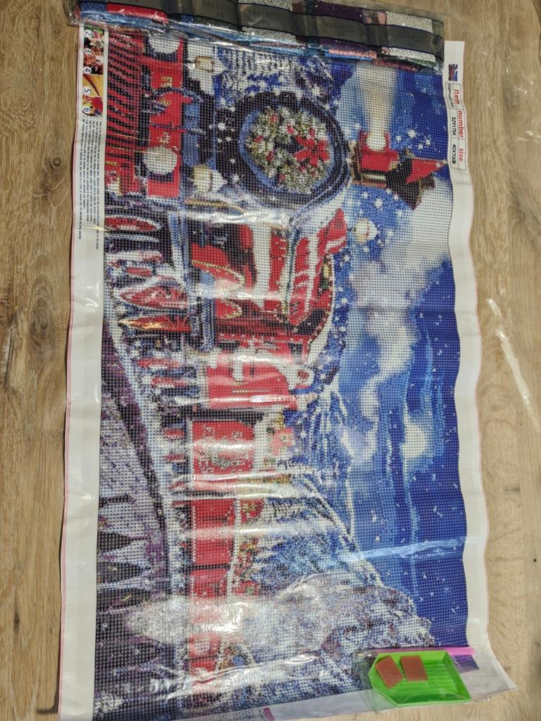 Diamond painting kerst trein, Handgemaakt, Nieuw, Meerkleurig, Ophalen of Verzenden
