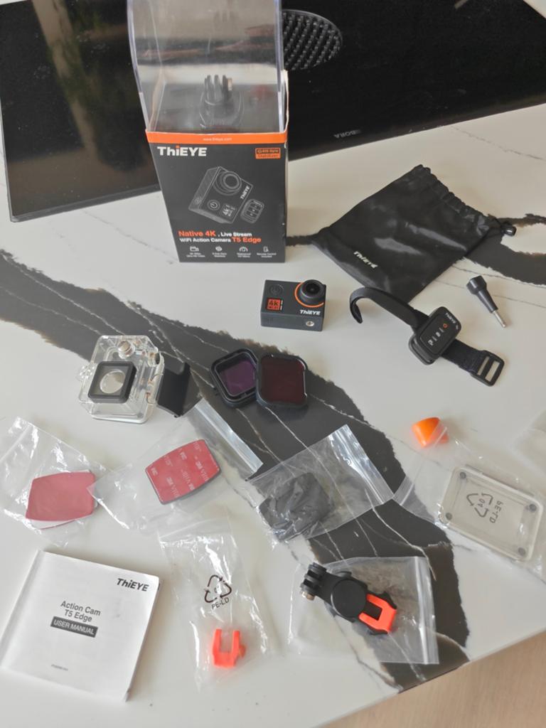 🟠 ThiEYE T5 Edge 4K Action Camera GROOT PAKKET -ZGAN 🟠, Ophalen of Verzenden, Zo goed als nieuw, Overige merken