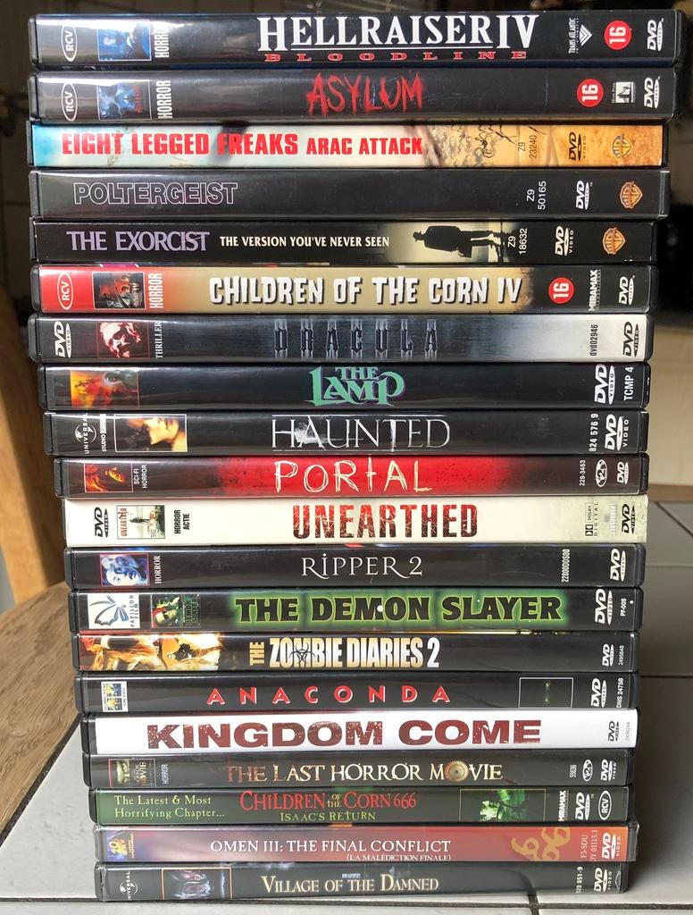 20 lot horror dvd’s zgan, Cd's en Dvd's, Vanaf 16 jaar, Ophalen, Zo goed als nieuw
