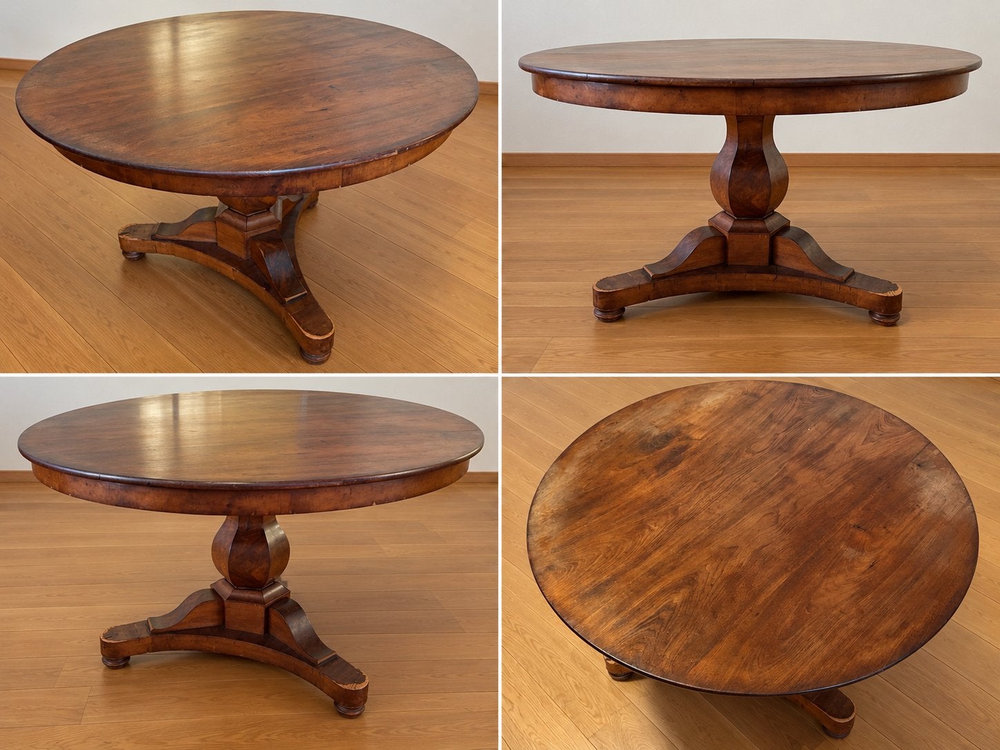Antieke ronde salontafel/eettafel met vier stoelen, Antiek en Kunst, Ophalen