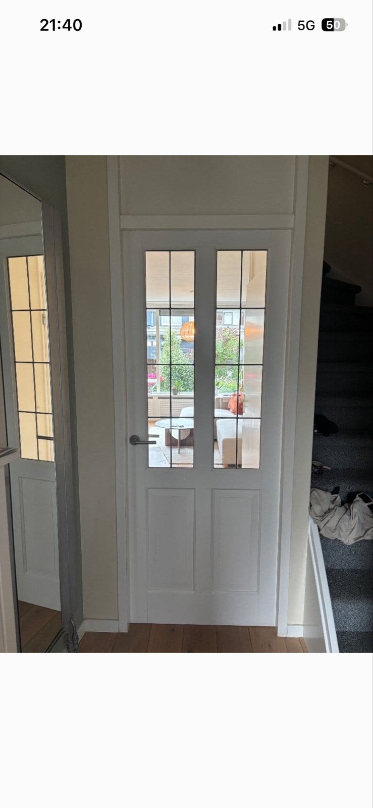 Praxis opdek binnendeur 211,5 x 83 cm met glas, Doe-het-zelf en Verbouw, Deuren en Horren, Ophalen, 80 tot 100 cm, Binnendeur