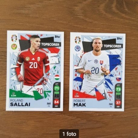 Lidl voetbalplaatjes EK topps - 2 stuks, Verzenden, Nieuw, Buitenlandse clubs, Poster, Plaatje of Sticker