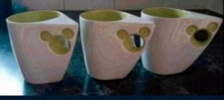 3 x Mickey mouse mokken disney, Ophalen, Mickey Mouse, Zo goed als nieuw, Servies