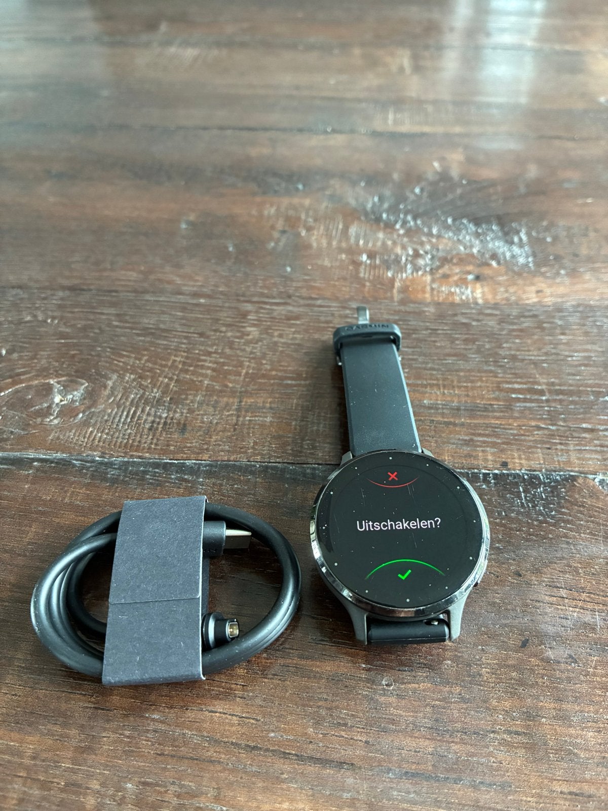 Garmin Venu 3S - Nette staat met nieuw bandje en laadkabel, Ophalen, Zwart, Waterdicht, Android