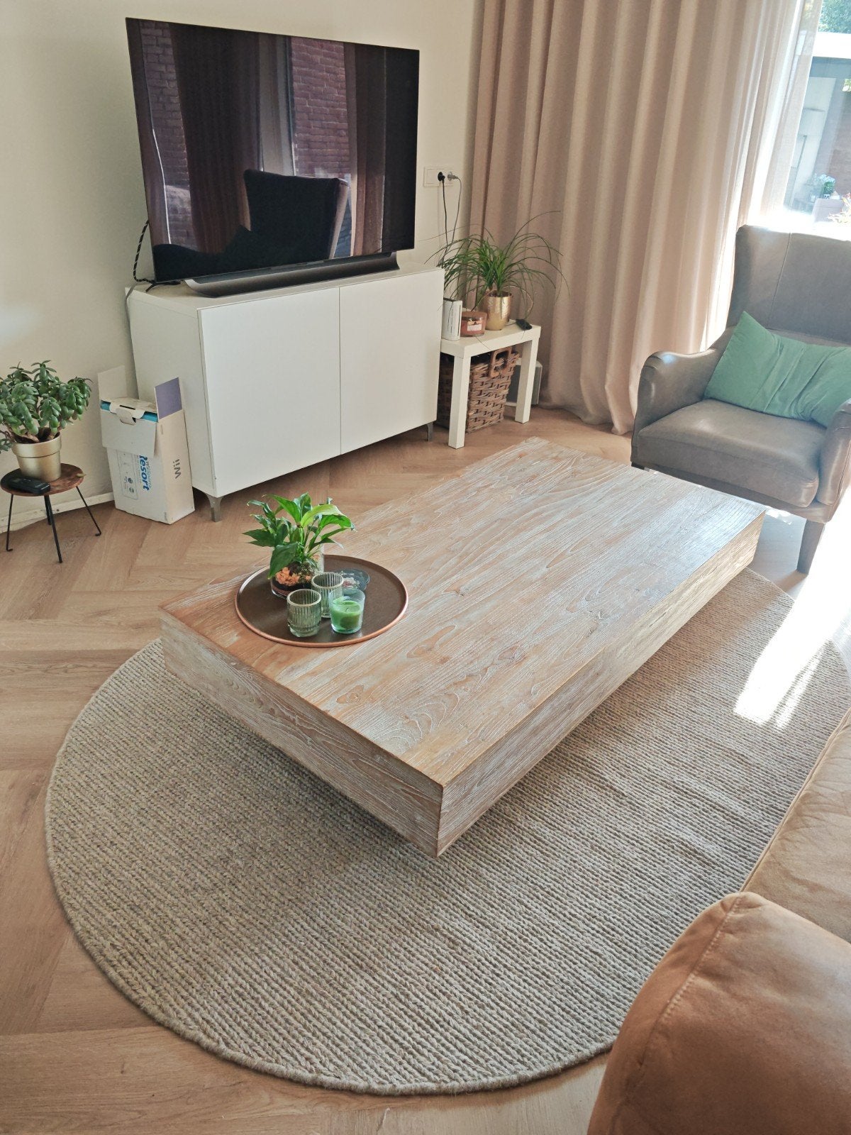 Salontafel hout 150x80x35 cm, Ophalen, Gebruikt, 100 tot 150 cm, 50 tot 100 cm