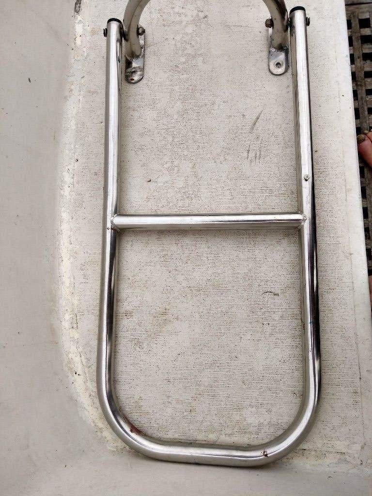 Degelijke rvs zwemtrap, spiegel montage 60 cm lang, 3 treden, Ophalen of Verzenden, Gebruikt, Overige typen
