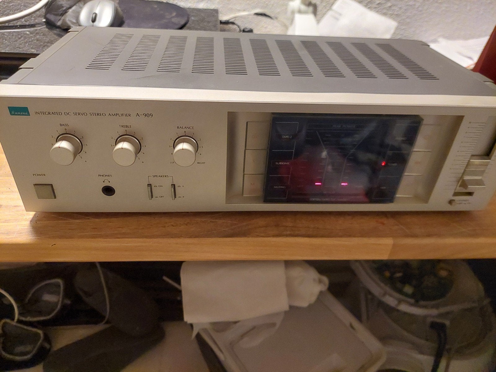 Sansui A-909 Geïntegreerde DC Servo Stereo Versterker, Overige merken, Gebruikt, Ophalen of Verzenden, 60 tot 120 watt