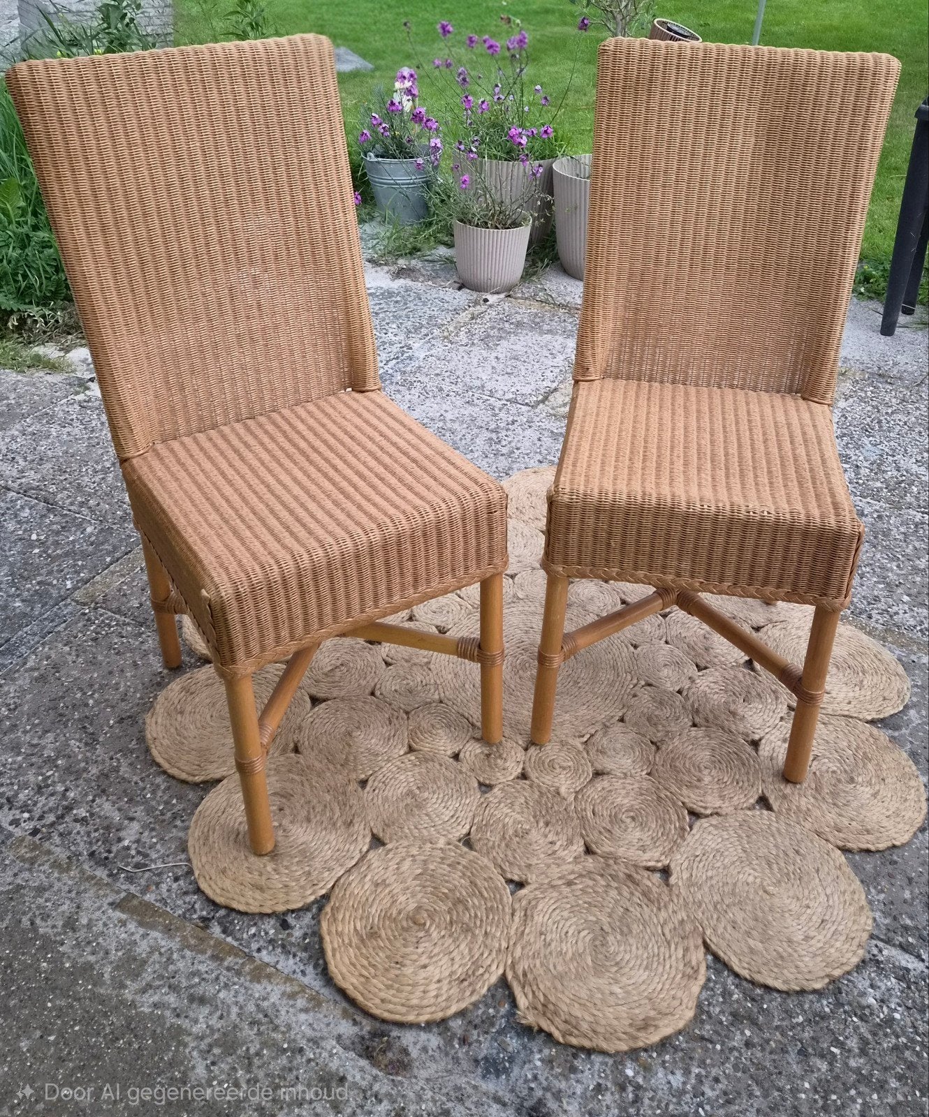 Rotan stoelen, Ophalen, Gebruikt, Twee, Bruin
