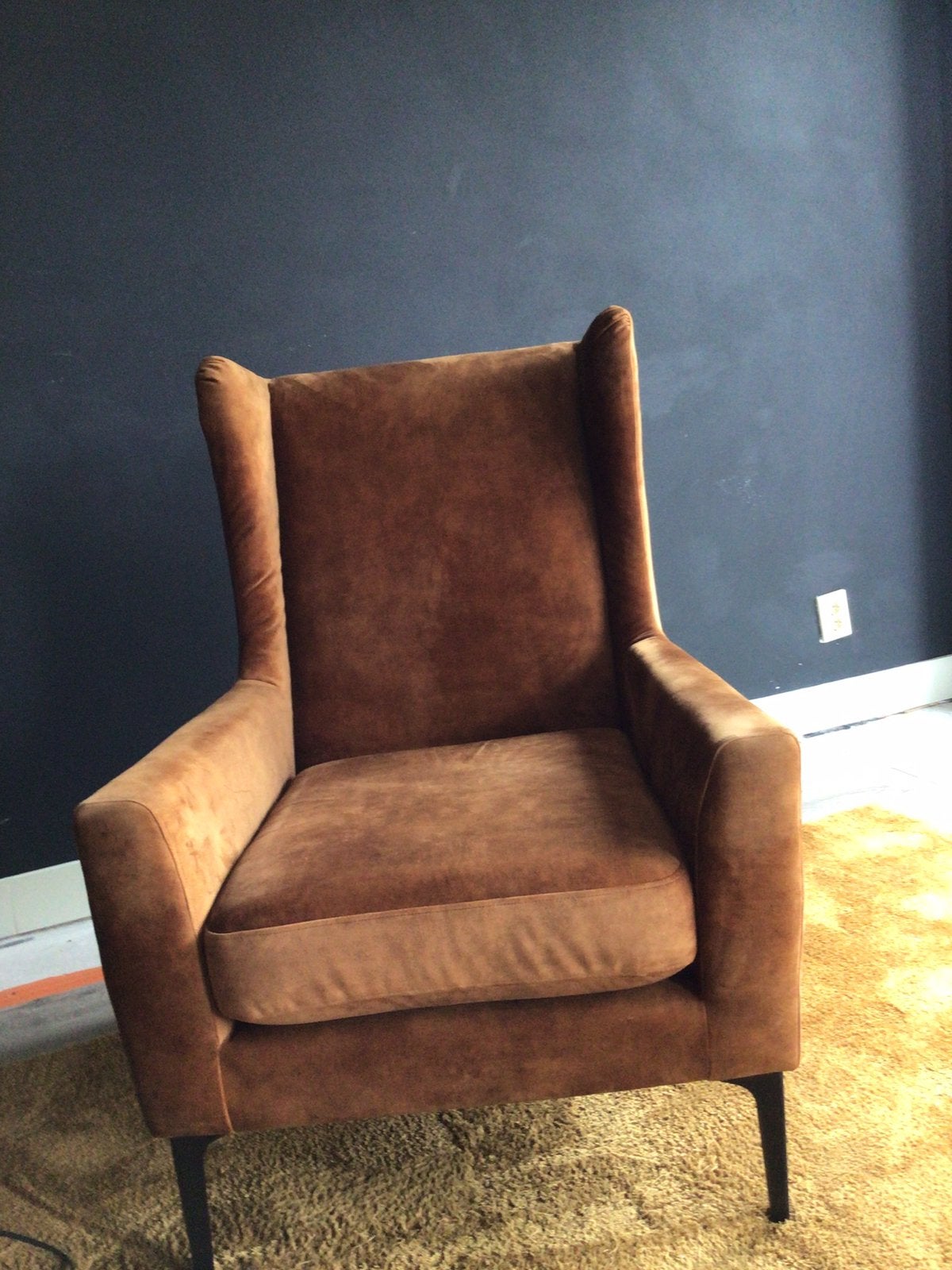 Okergele fautteuil, Ophalen, Gebruikt, 50 tot 75 cm, Modern