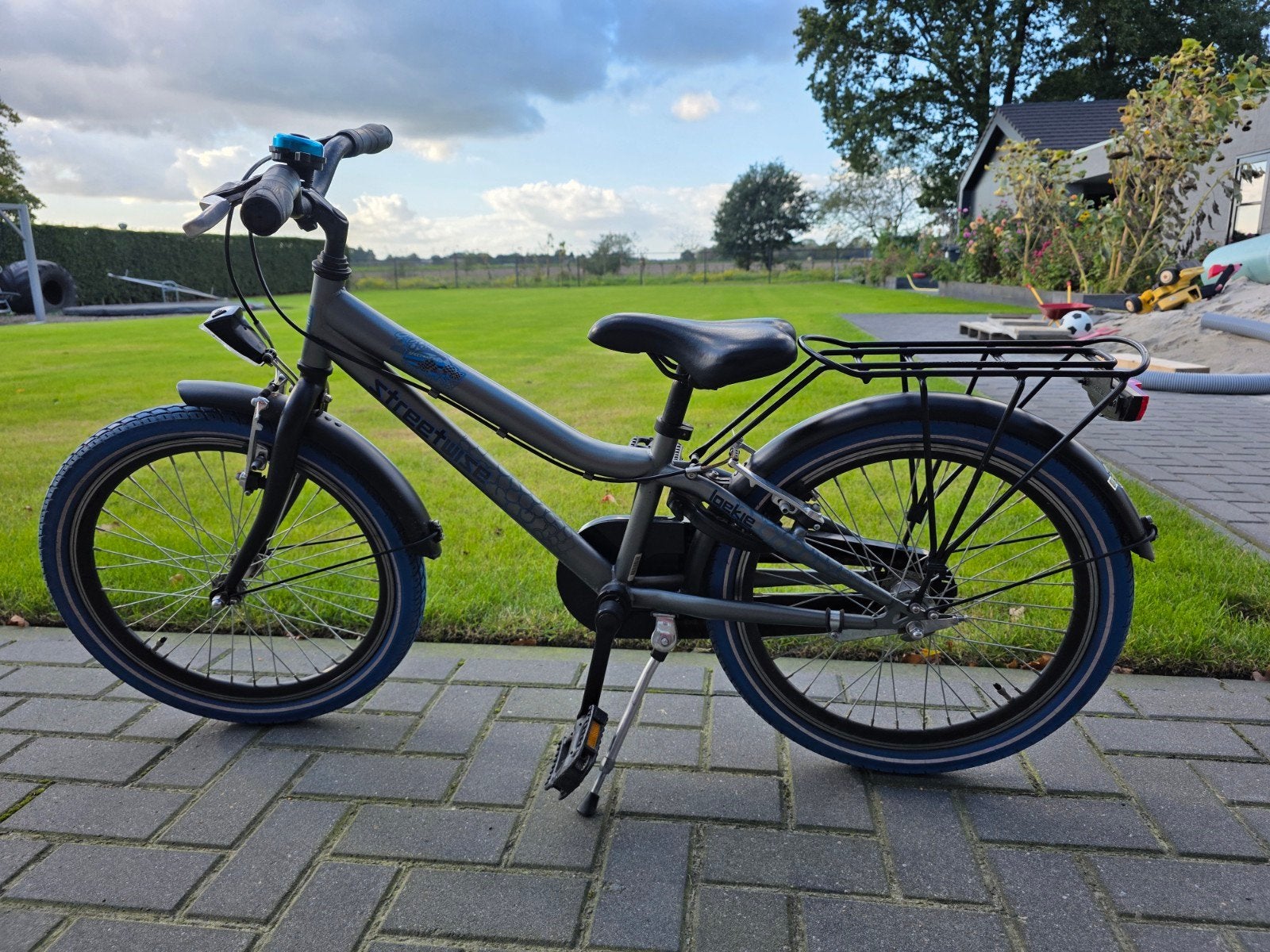 Loekie jongensfiets 20 inch met blauwe banden, Ophalen, Terugtraprem, Gebruikt, Minder dan 49 cm