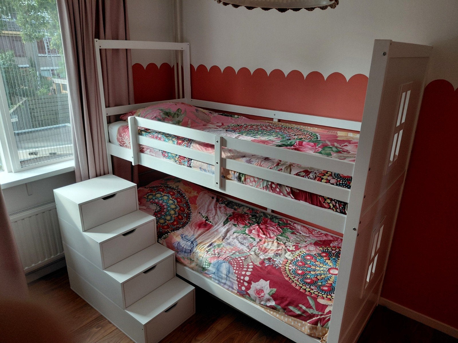 Stapelbed met opbergtrap en lade, Kinderen en Baby's, Kinderkamer | Stapelbedden en Hoogslapers, Ophalen, Zo goed als nieuw, Stapelbed