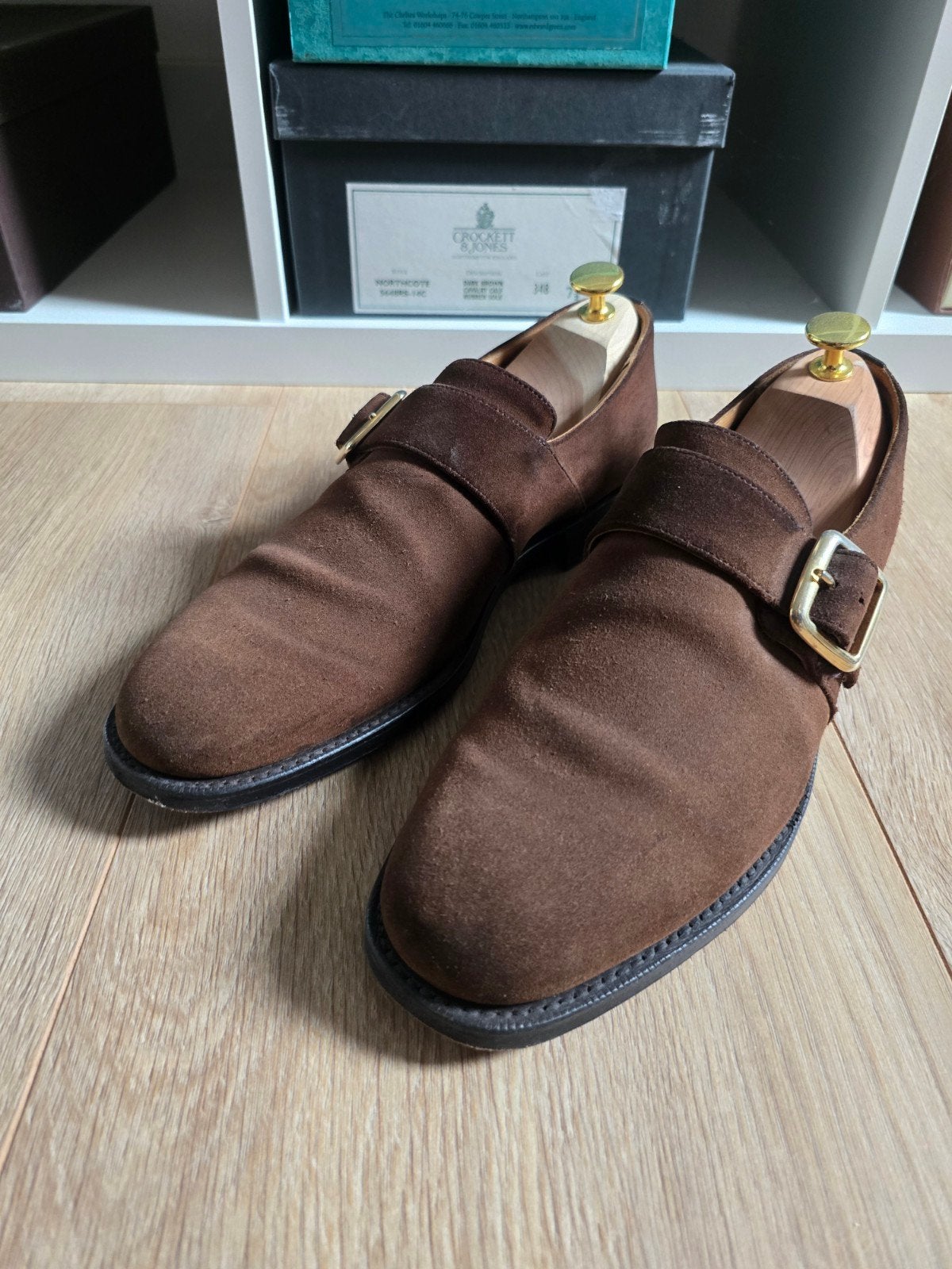 Church's Westbury suède maat 7F ZGAN €450, Ophalen, Bruin, Church's, Gespschoenen