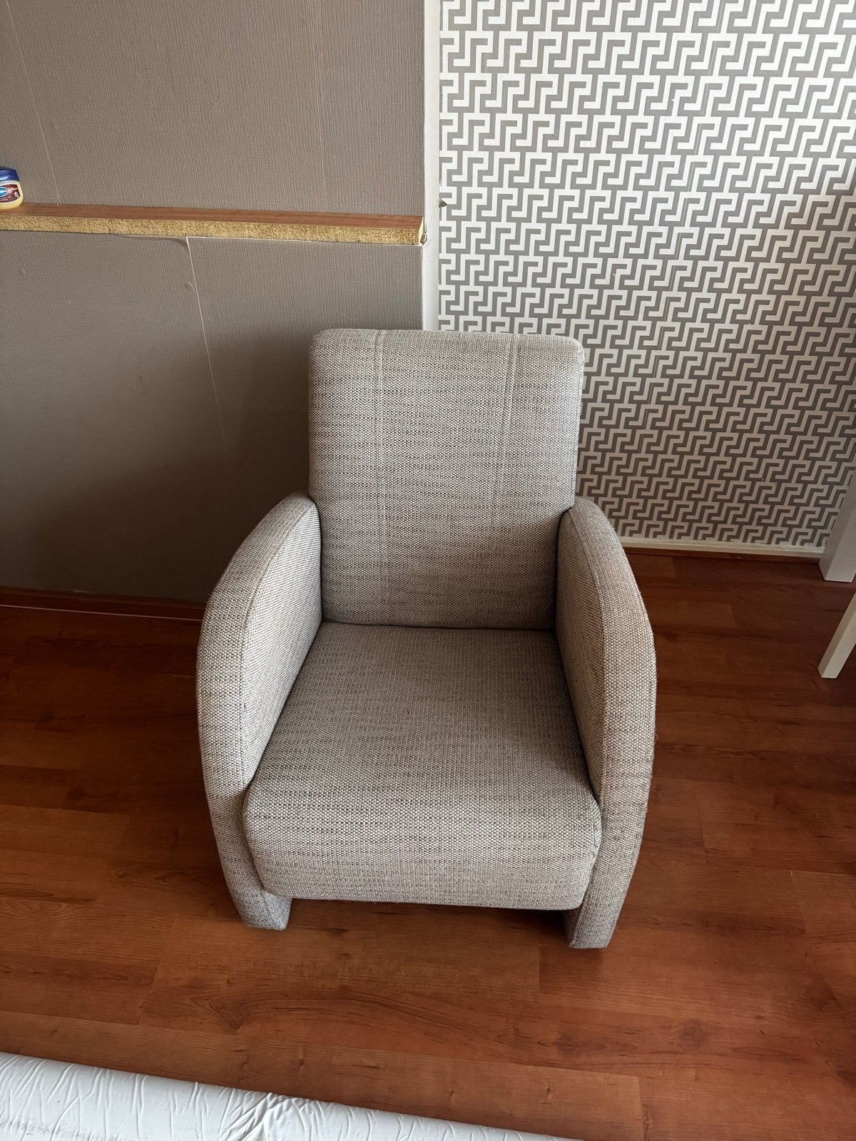 Comfortabele stoffen fauteuil - Grijs, Ophalen, Gebruikt, Eén, Stof