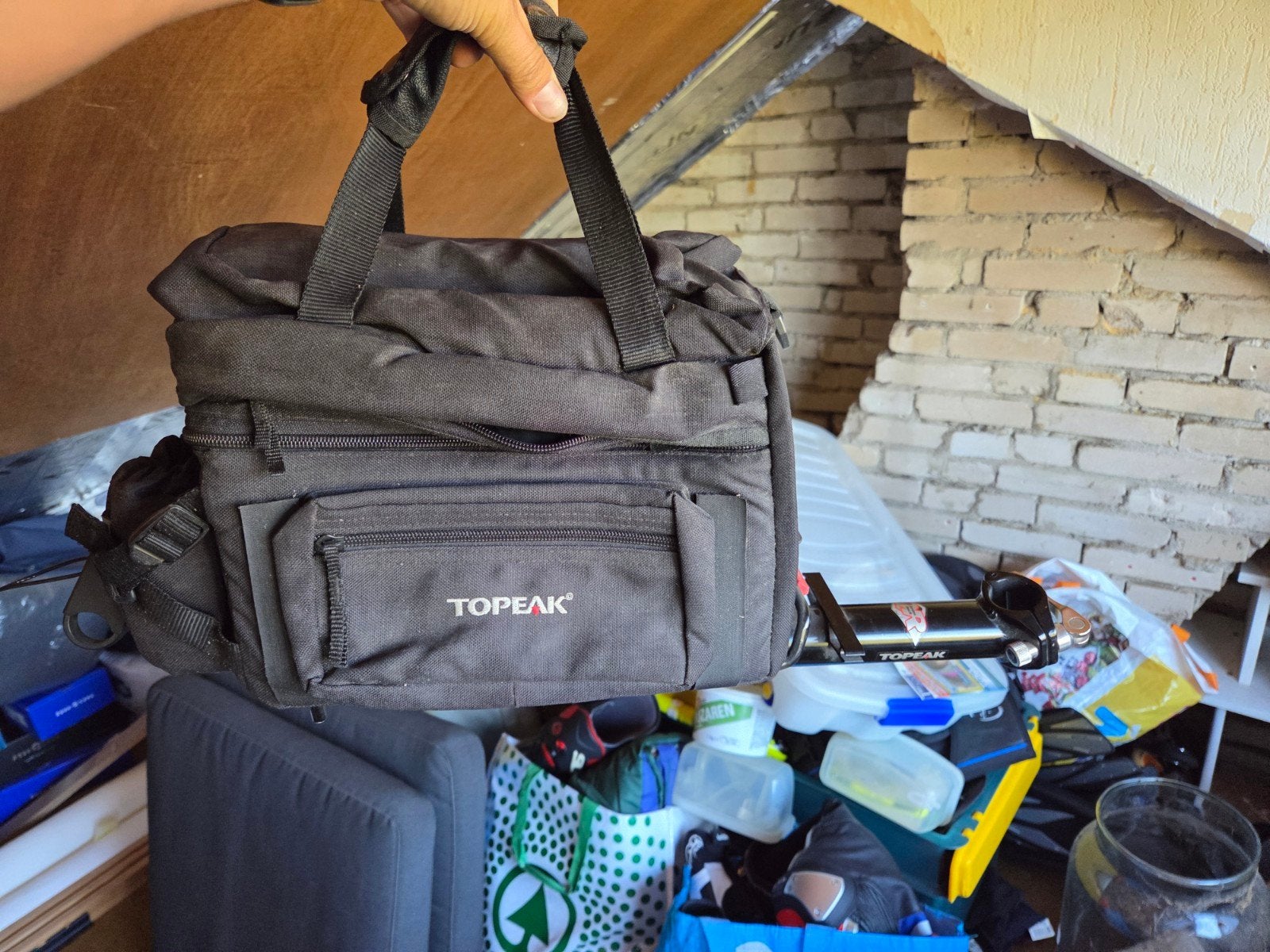 Topeak bagagedrager met afklikbare tas voor fietsvak, Ophalen of Verzenden, Gebruikt