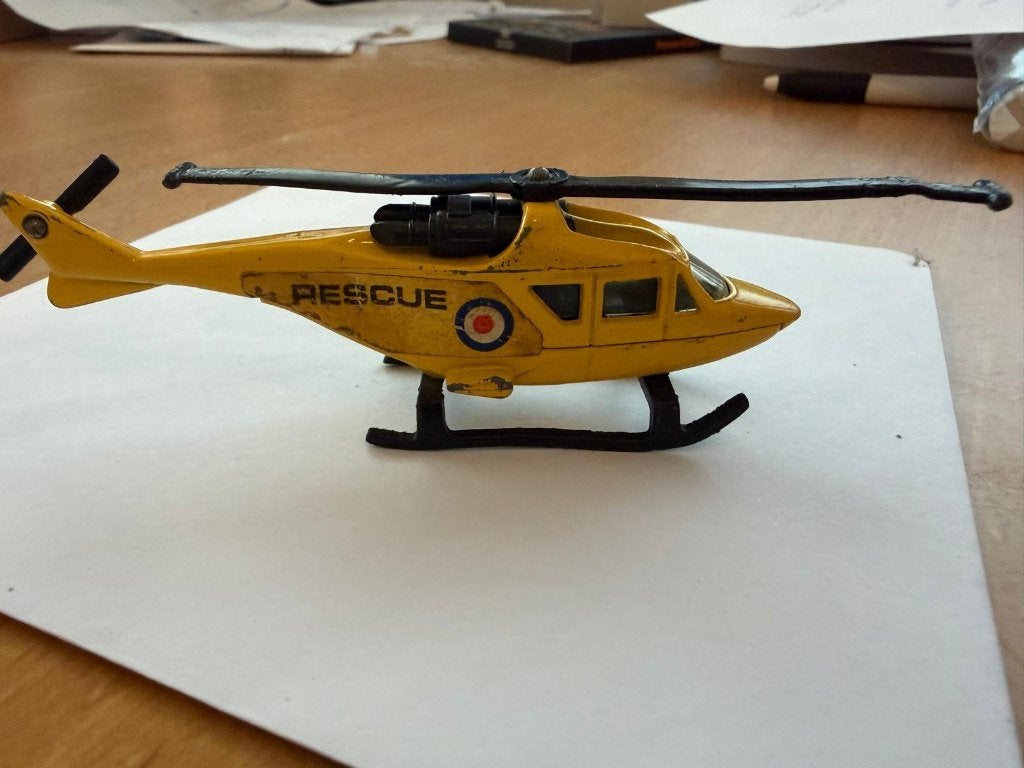 Matchbox rescue helikopter geel, Ophalen of Verzenden, Gebruikt, Overige typen