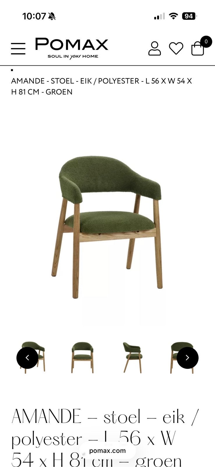 Stoelen Pomax 8 stuks nieuw prijs per stoel, Ophalen, Overige kleuren, Nieuw, Vijf, Zes of meer stoelen
