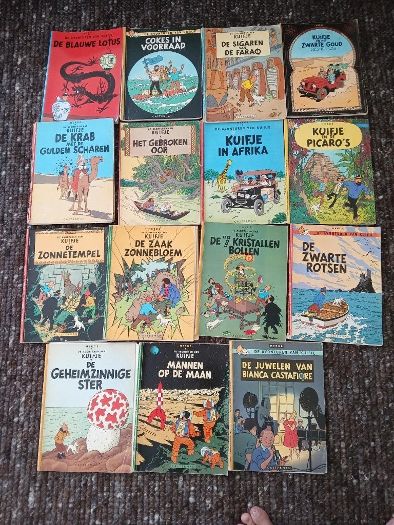Kuifje Verzameling Stripboeken 1946-1974, Meerdere stripboeken, Ophalen of Verzenden, Gelezen