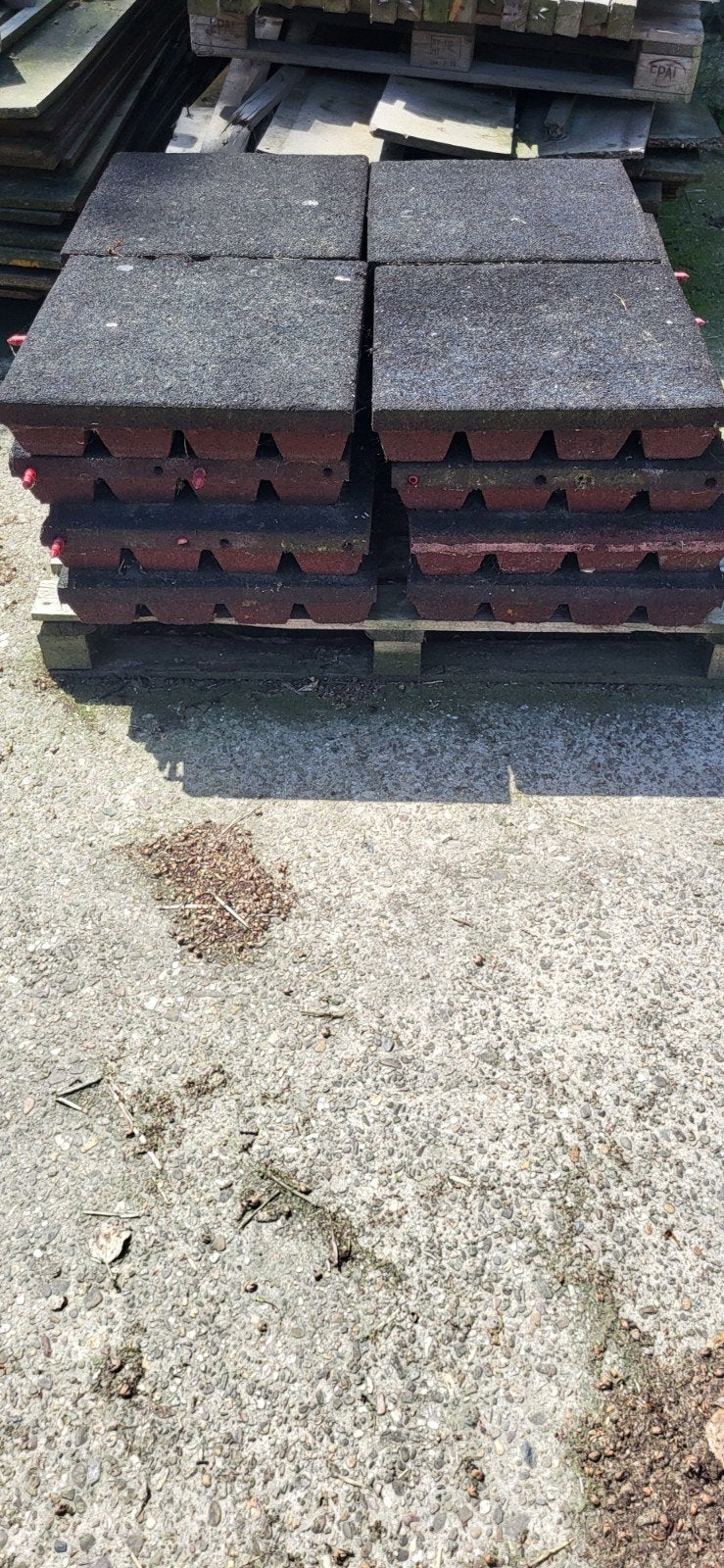 Rubberen terrastegels voor speelplaats of terras, Gebruikt, Rubber, Ophalen of Verzenden, 10 m² of meer