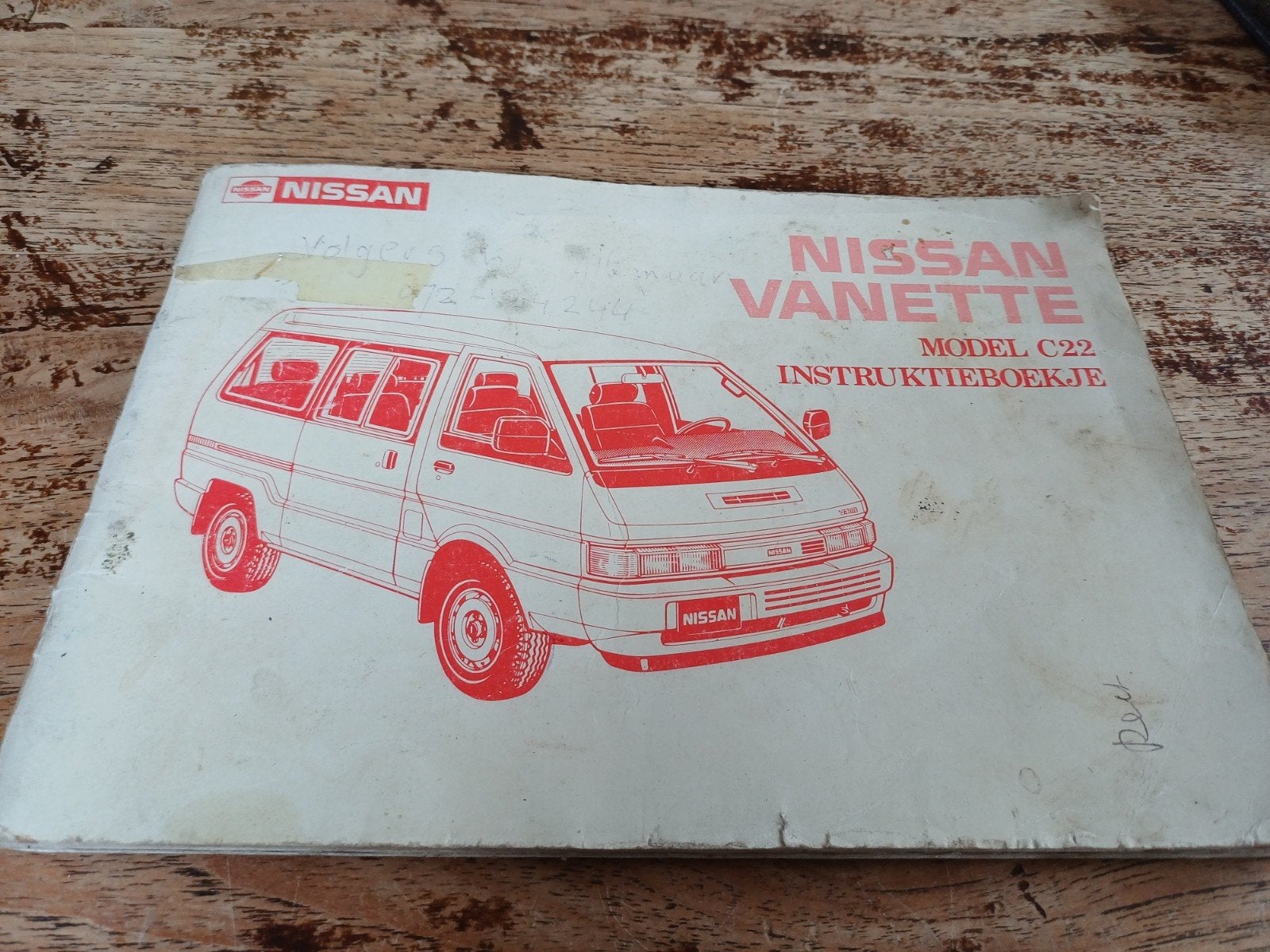 Instructieboekje Nissan Vanette Model C22 - Origineel, Ophalen of Verzenden