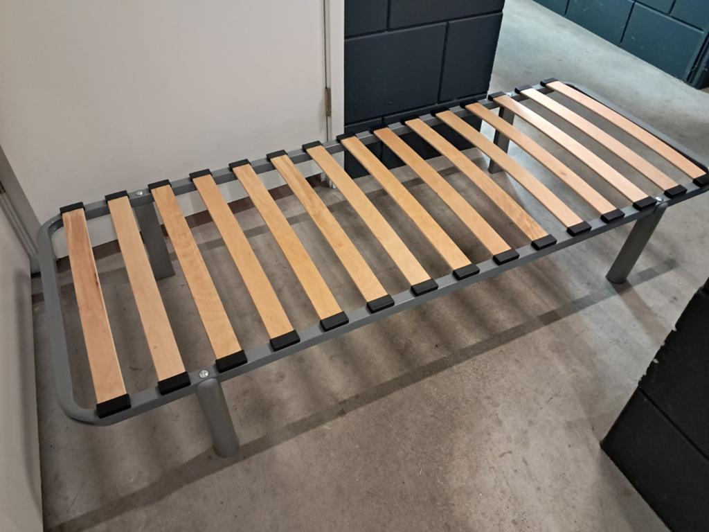 Tienerbed 70x180, Ophalen, Nieuw, Grijs, Eenpersoons