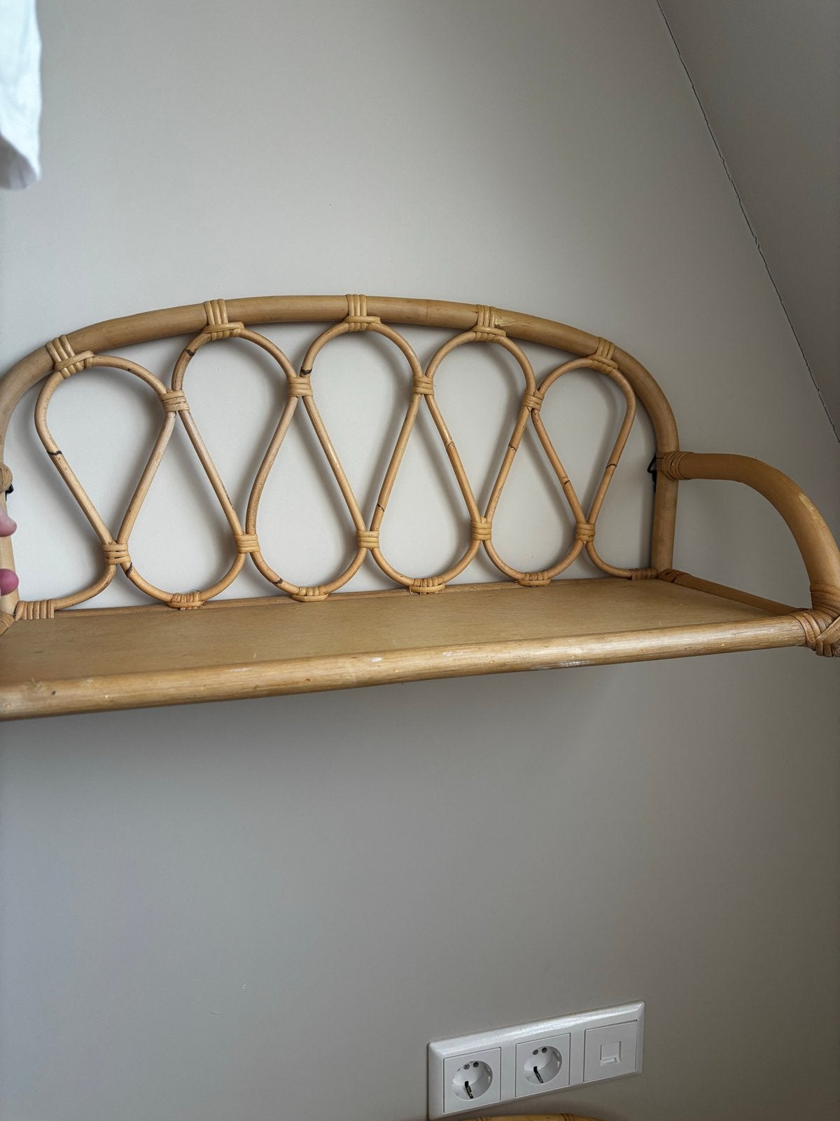 Twee rotan wandplankjes Vintage stijl - leuk voor babykamer!, Huis en Inrichting, Ophalen, Gebruikt