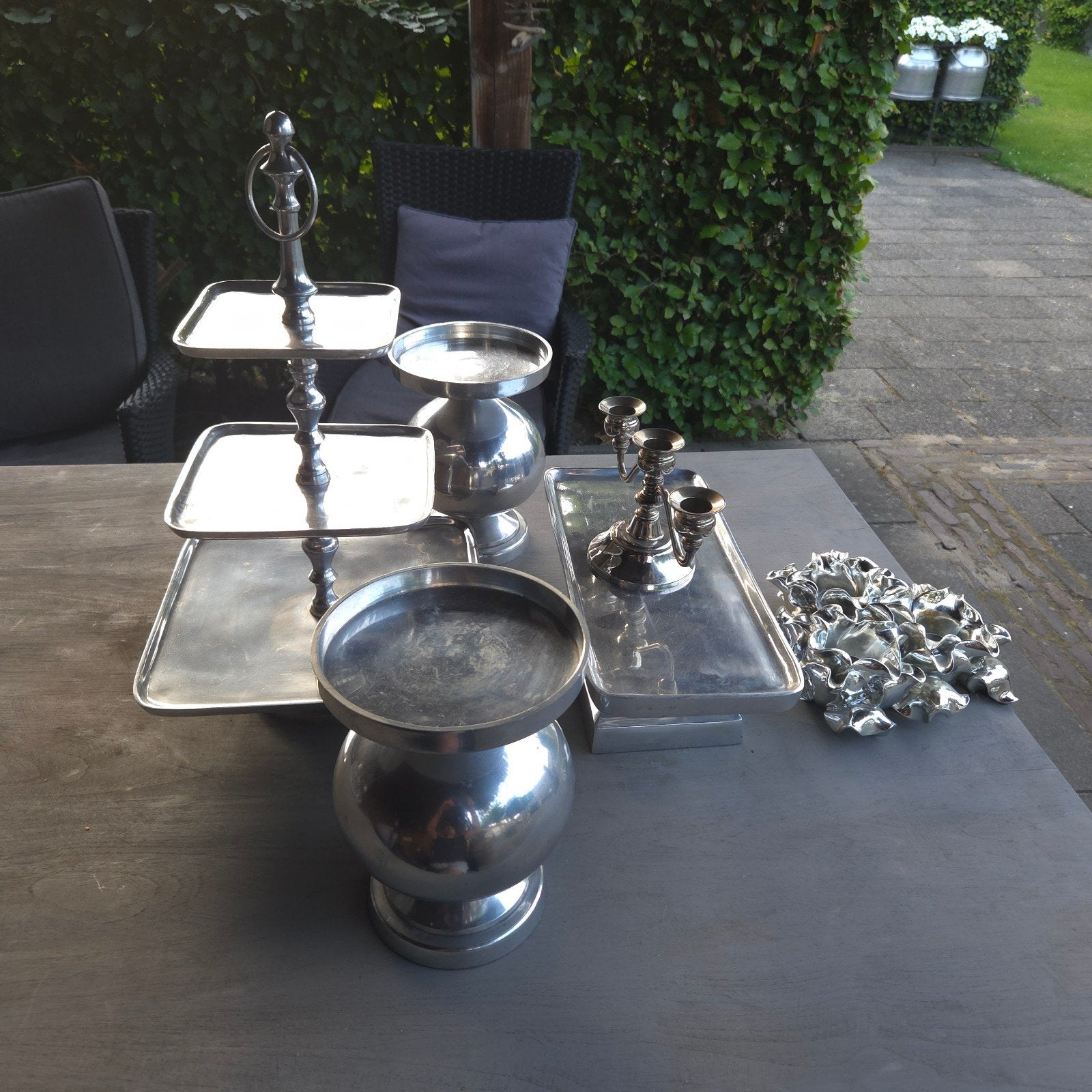 Etagiëre, kandelaars, Riverdale plateux., Huis en Inrichting, Woonaccessoires | Etagères, Ophalen