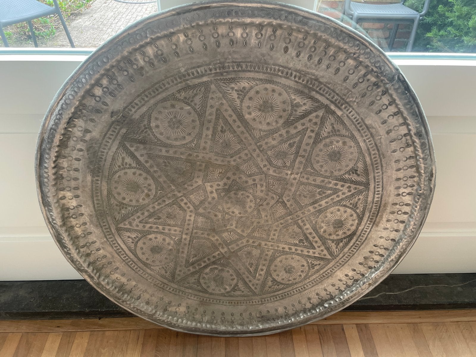 Groot Marokkaans Dienblad - Ø 85cm, Ophalen, Gebruikt, Decoratieve rand, Rond