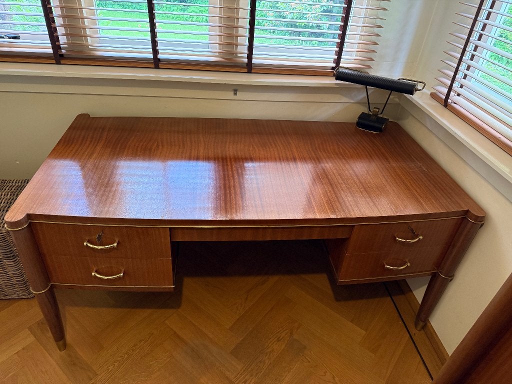Art Deco bureau + kast + stoel Gebroeders De Coene, Kortrijk, Ophalen