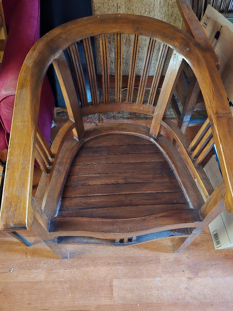 Massief teakhouten stoelen, Ophalen, Gebruikt, Bruin, Vier
