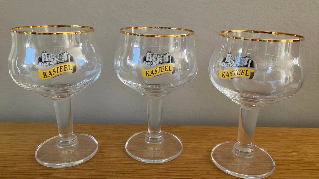3 x proefglaasjes KASTEEL bier 100 ml., Ophalen of Verzenden, Zo goed als nieuw