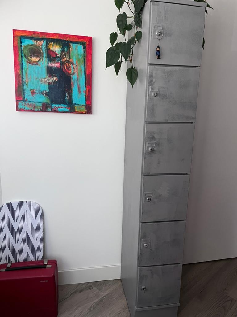 Industiële oude lockerkast (h195 / b30 /d50 cm), Huis en Inrichting, Kasten | Lockerkasten, Ophalen, Gebruikt, Industiël