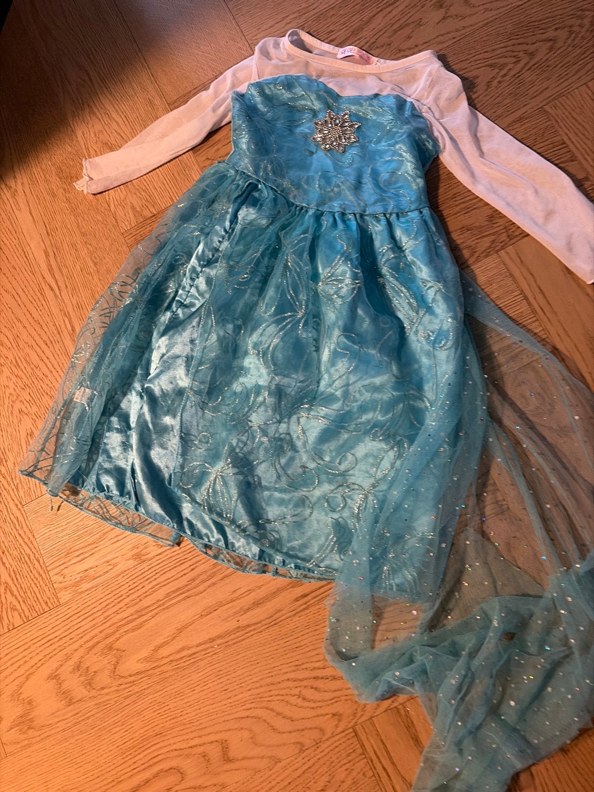 Elsa Frozen jurk met cape - Perfect voor verkleedpartijen!, Ophalen of Verzenden, Gebruikt, 110 t/m 116, Meisje