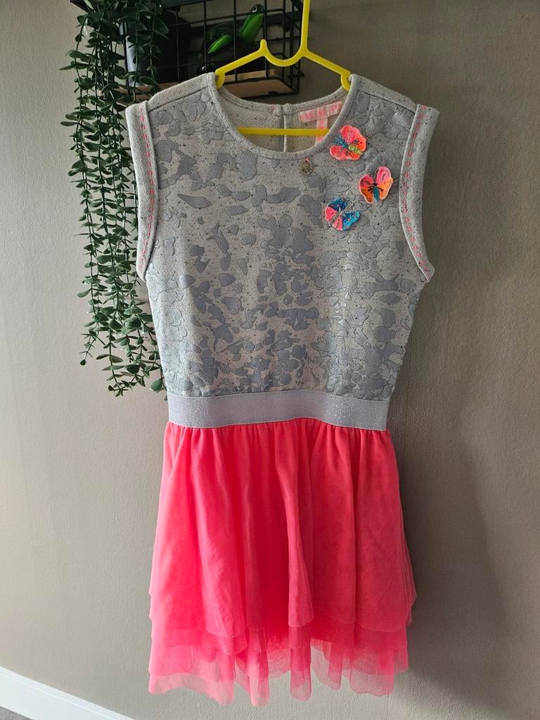 MIM-PI Jurk met vlinders en neon roze rok, Ophalen of Verzenden, Gebruikt, MIM-PI, Meisje