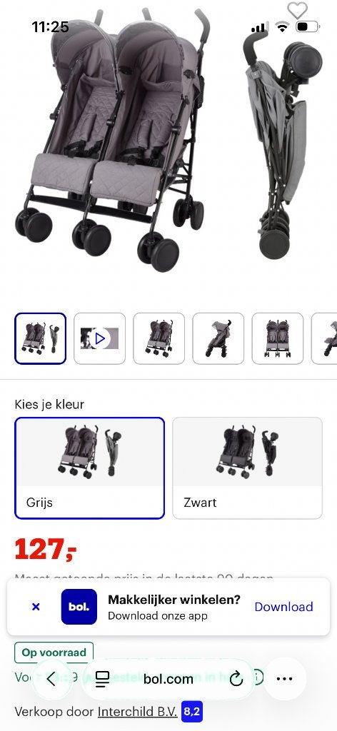 Tweeling buggy, Kinderen en Baby's, Buggy's, Ophalen, Gebruikt, Duomodel