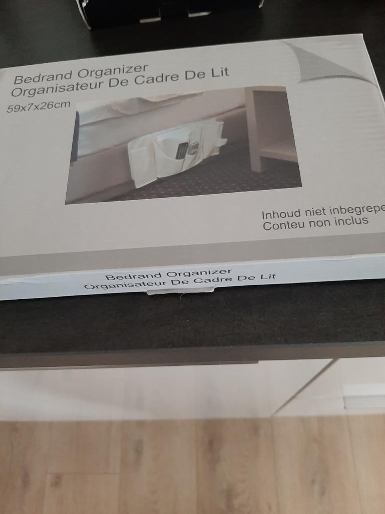 Bedrand organizer, Ophalen, Overige materialen, Crème, Eenpersoons