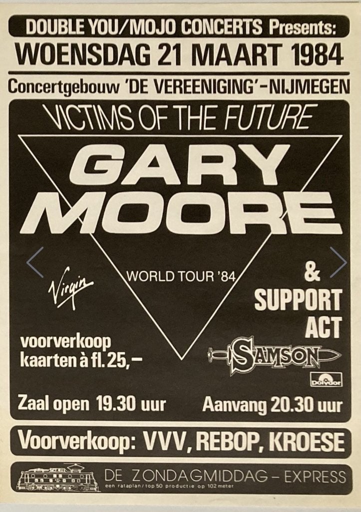 Gezocht: originele (Nederlandse) concert posters Gary Moore, Gebruikt, Ophalen of Verzenden, A1 t/m A3, Overige vormen