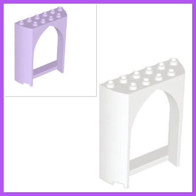 lego panelen 2x6x6 wit met boog (4) lavendel (1), Ophalen of Verzenden, Nieuw, MOC (eigen creatie), Lego