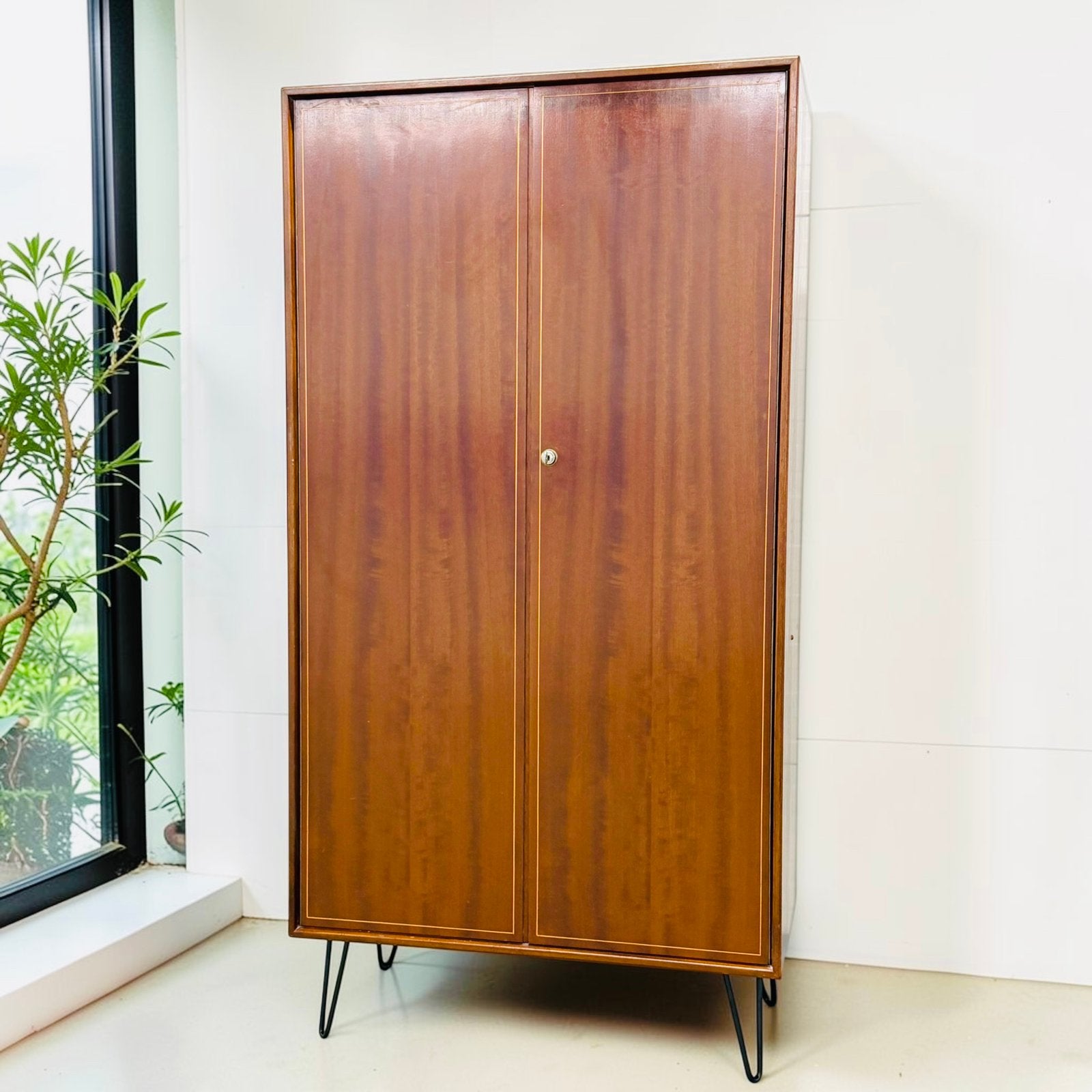 Vintage garderobekast Formule Kempkes | kledingkast | retro, Ophalen, Teakhout, 150 tot 200 cm, 25 tot 50 cm