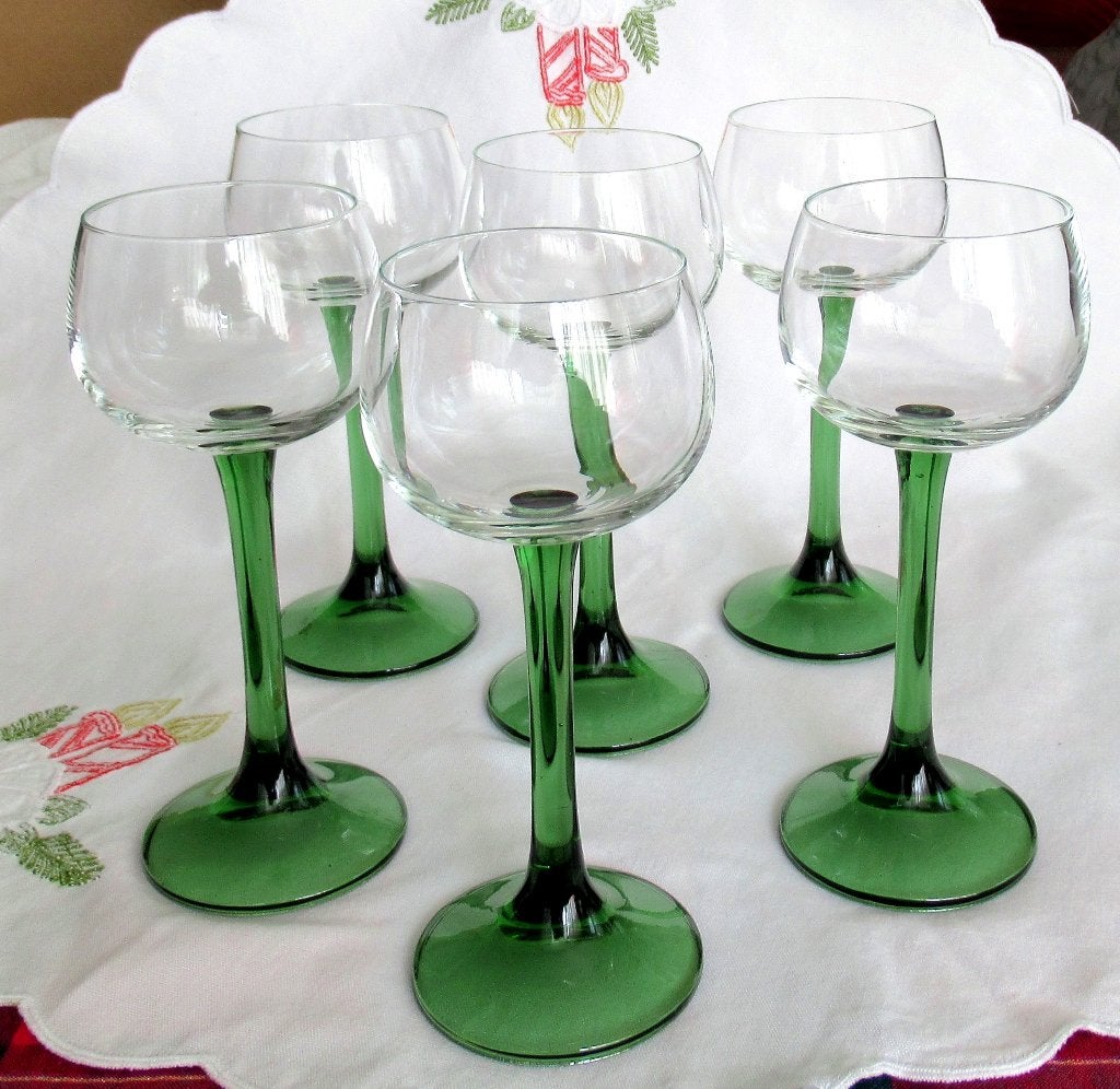 Vintage Luminarc France set van zes wijnglazen, nieuw uit 90, Antiek en Kunst, Antiek | Glas en Kristal, Ophalen of Verzenden