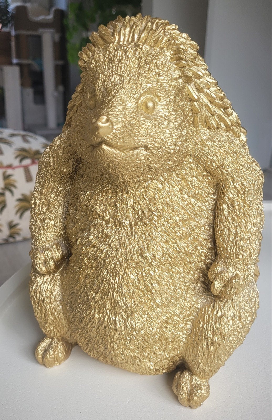 Gouden decoratieve egel., Overige materialen, Ophalen of Verzenden, Zo goed als nieuw, Goud