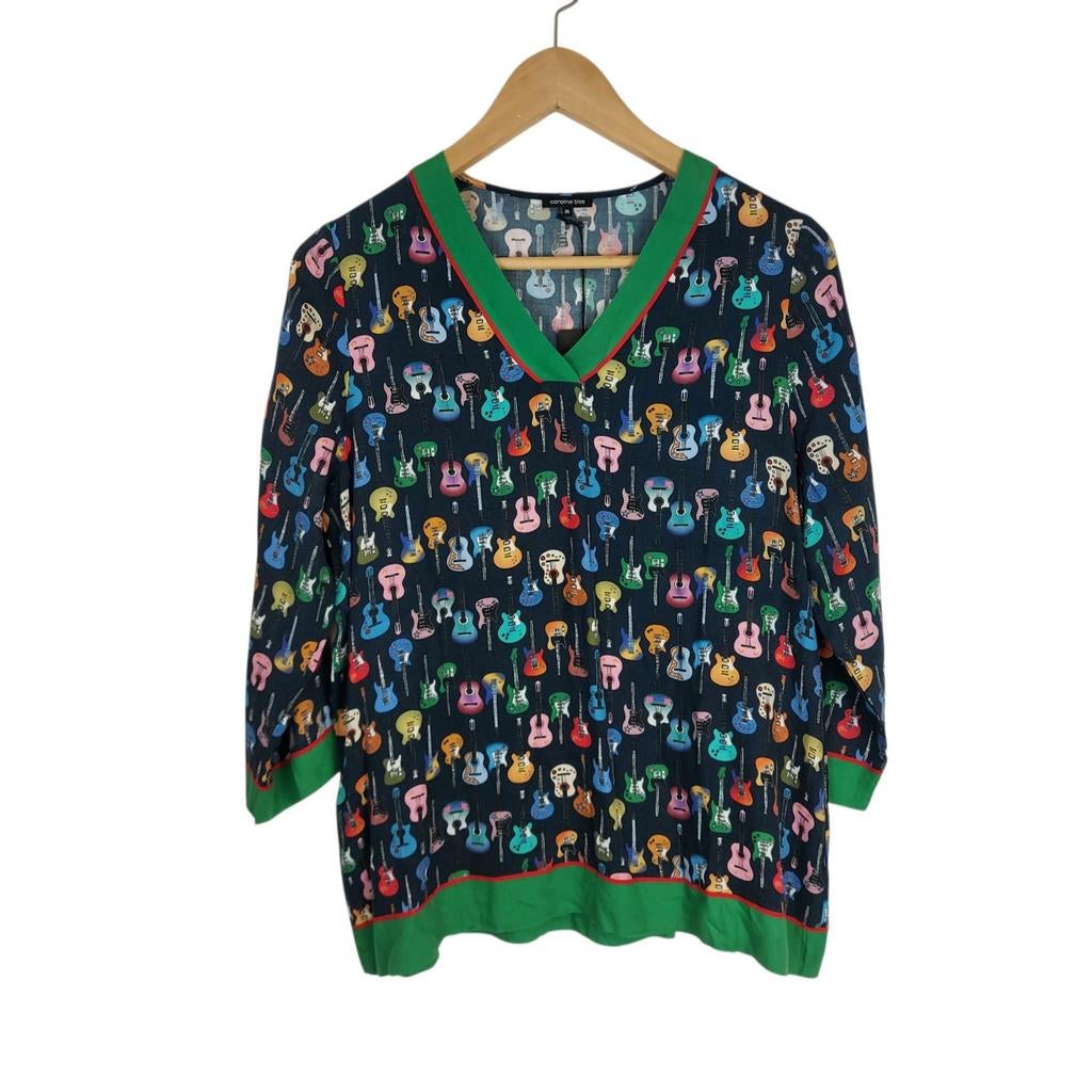 Caroline Biss Blouse Gitaar Print Maat S, Maat 36 (S), Gedragen, Caroline Biss, Verzenden