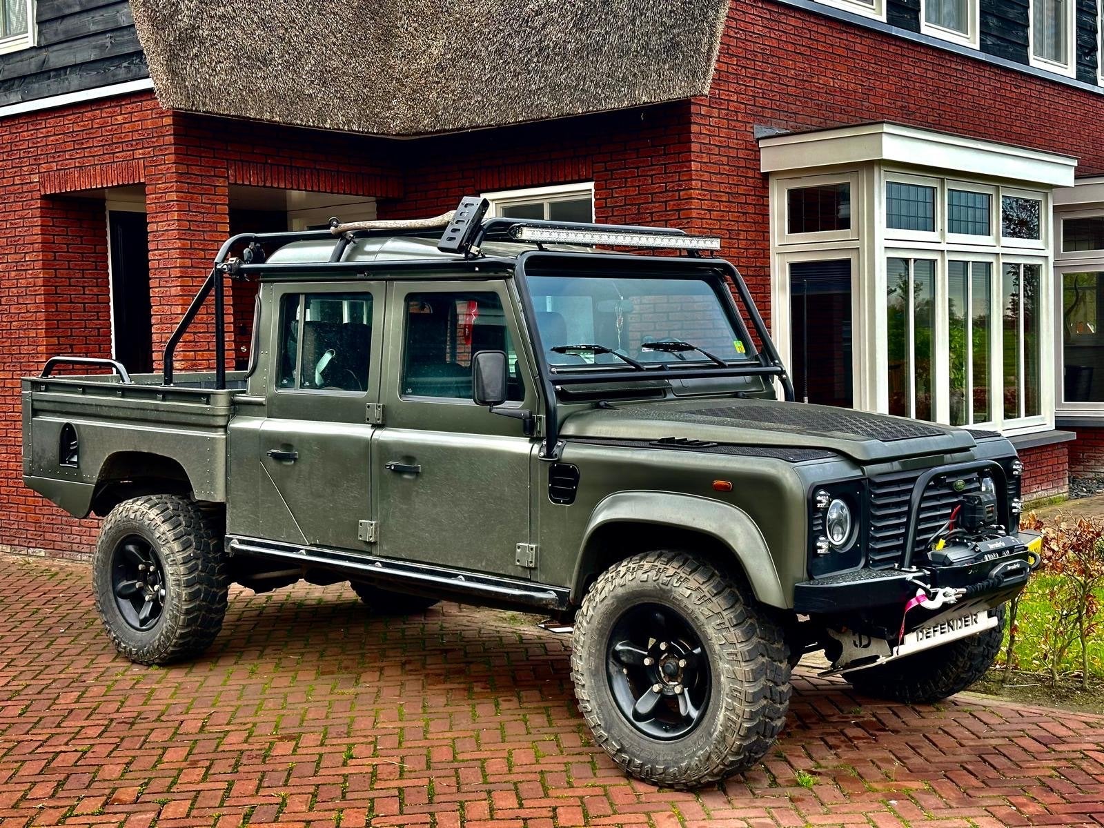 Land Rover Defender 130 Crew CAB grijs kenteken / youngtimer, Auto's, Overige carrosserieën, 2495 cc, 122 pk, Defender