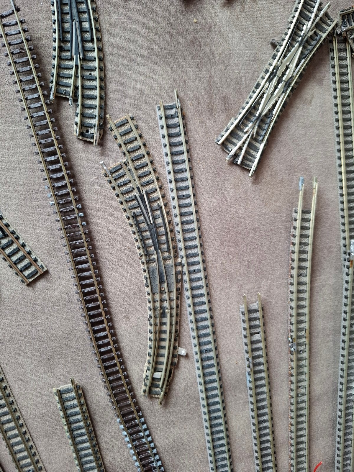 Partij Fleischmann Piccolo rails, wissels en kruisingen, Gebruikt, Gelijkstroom, Fleischmann, Rails